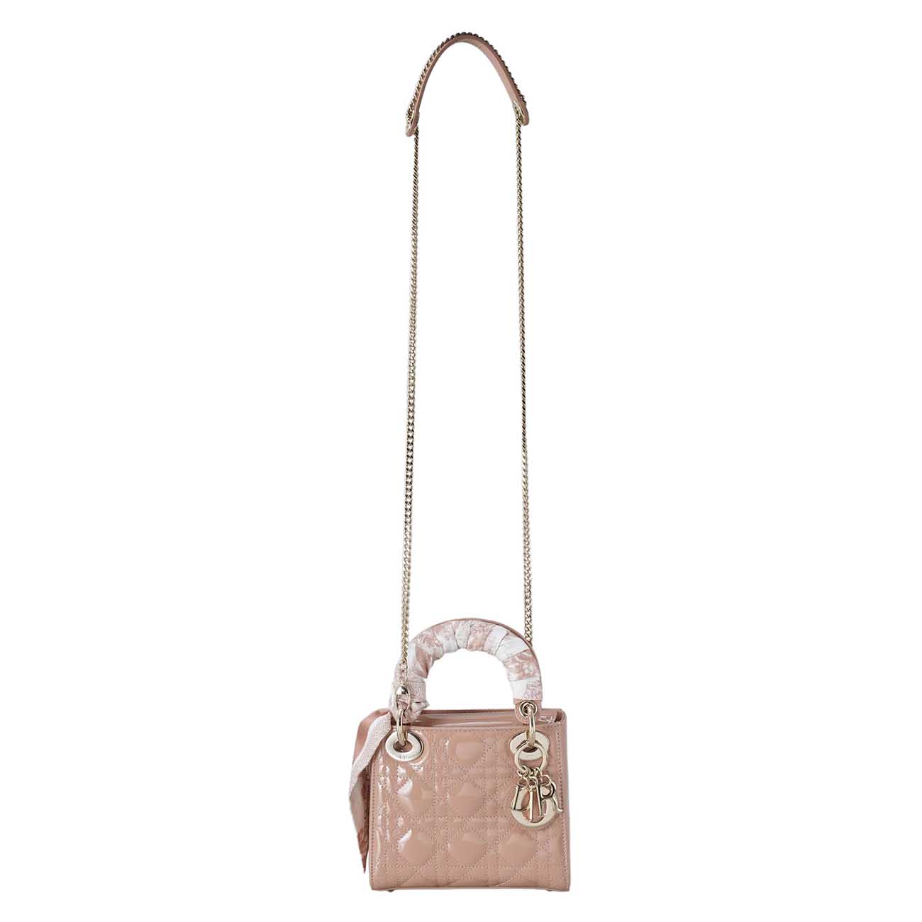 CHRISTIAN DIOR(USED)크리스찬디올 레이디디올 페이던트 미니백&트윌리